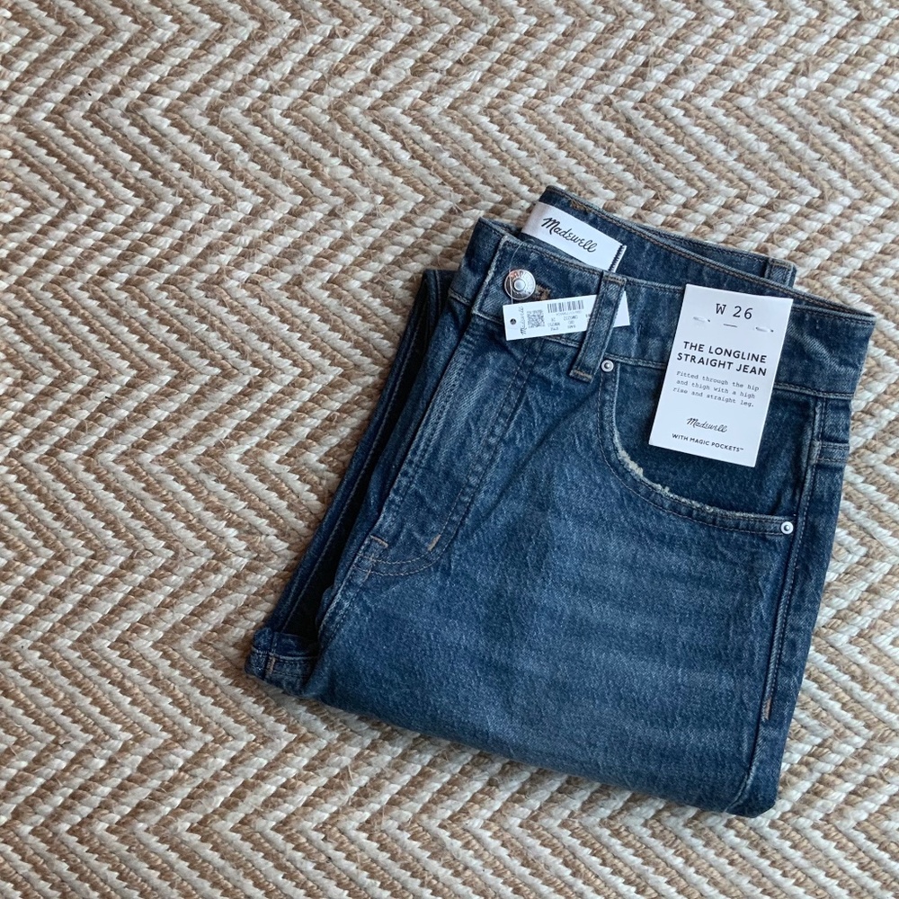 MADEWELL - THE LONGLINE STRAIGHT JEAN - GREENDALE WASH - 26 - NEW! - Picture 4 of 4